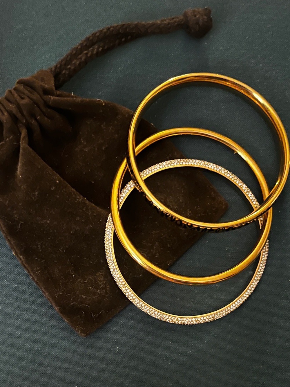 Michael Kors Gold-Tone and Crystal Pavé Stackable Bangle Set - Picture 2 of 2